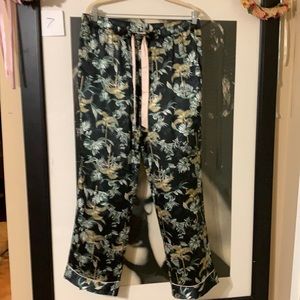 Victoria's Secret Black Floral Pajama Pants